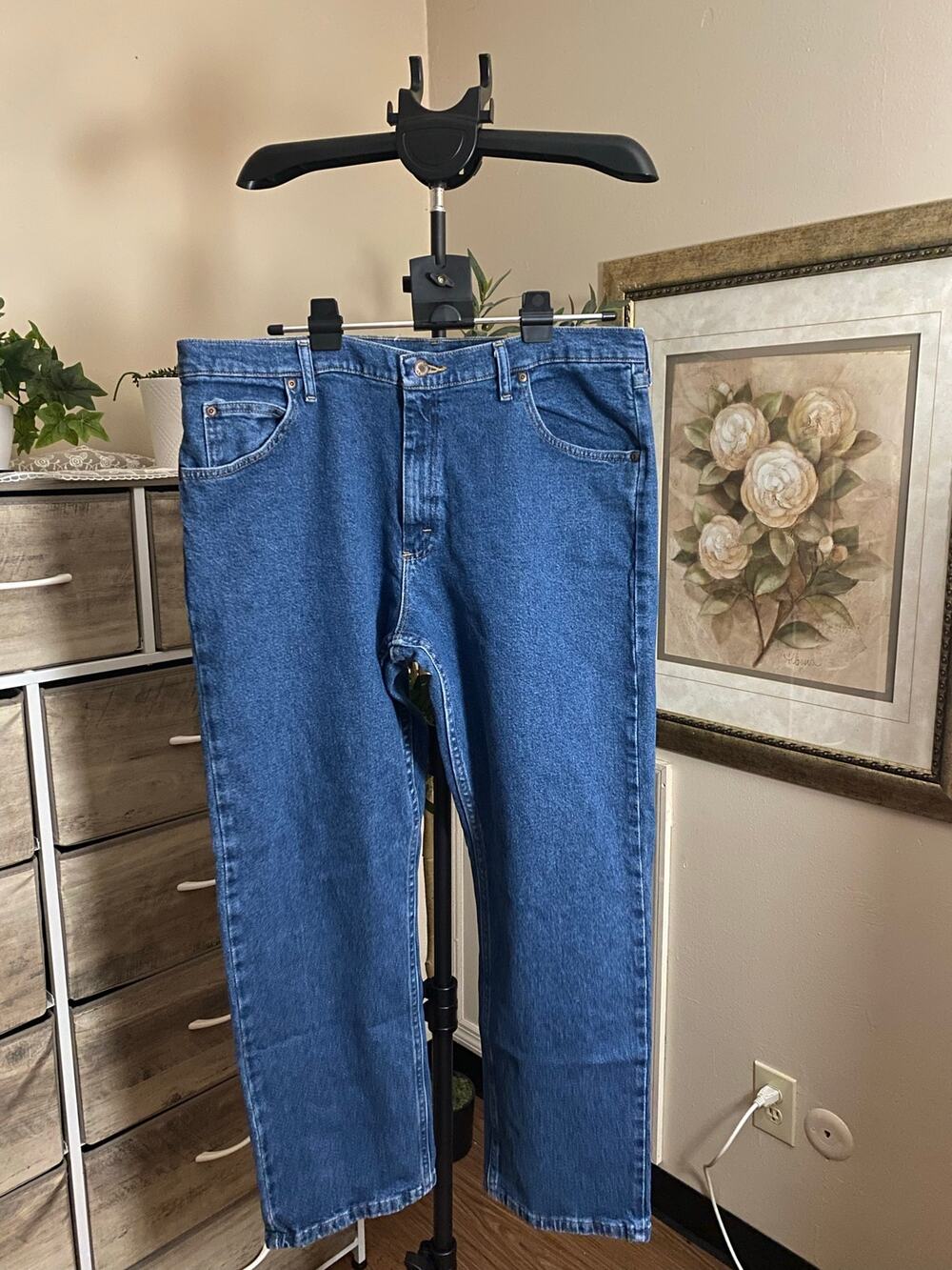 Wrangler Men’s Jeans 38x30 Premium Quality Blue Denim Big & Tall Straight Leg